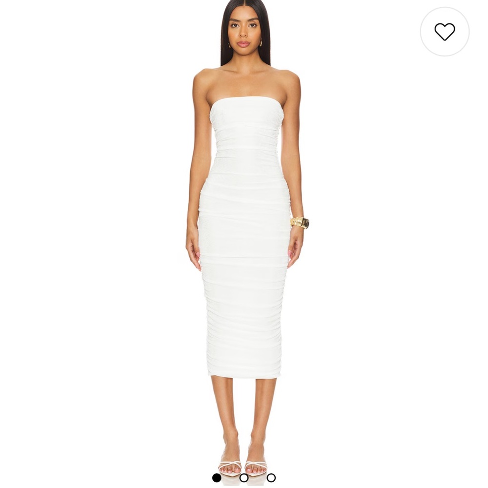 NWT Martha Strapless Midi Dress in White